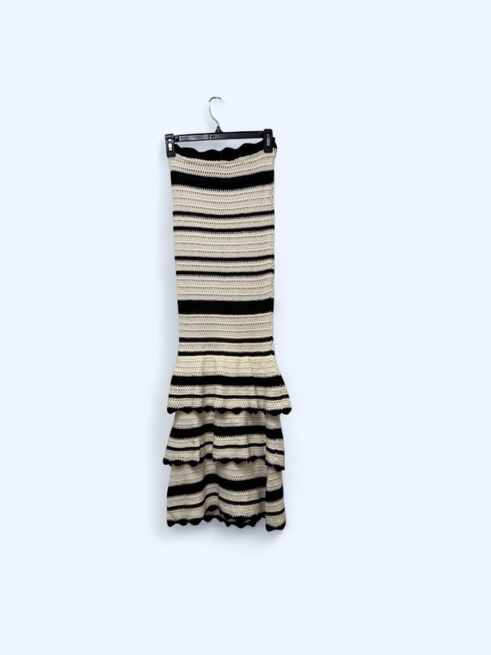 Black and Cream Striped Knit Dress